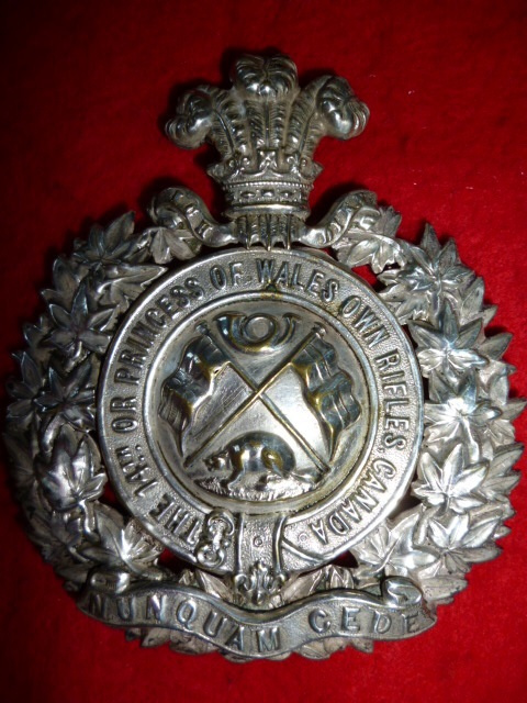 SBP 109 - 14th Regiment Princess of Wales Own Rifles post 1907 Silvered Officer's Shoulder Belt Plat